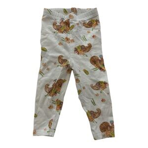Burt's Bees Baby White Leggings with Autumn Print